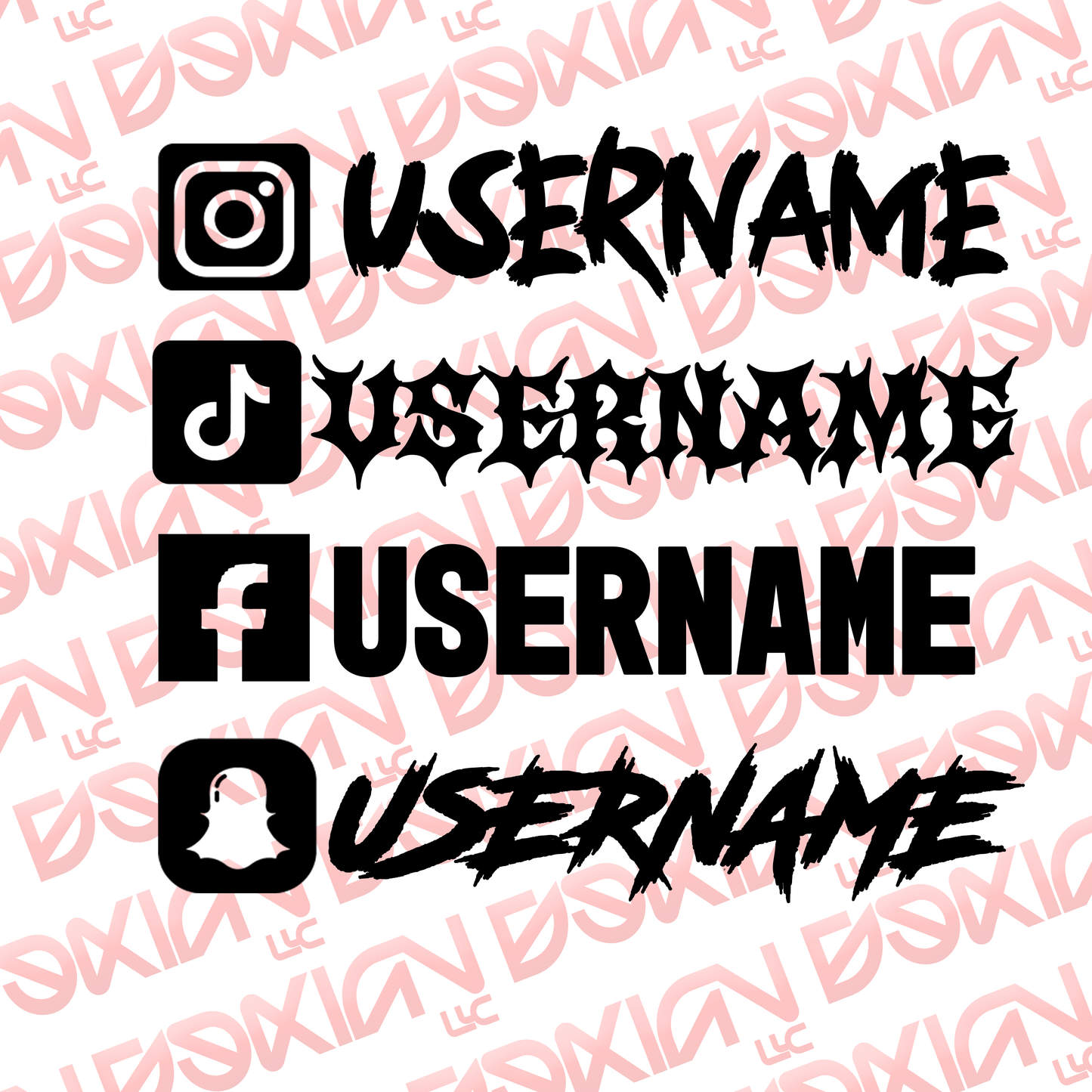Custom Usernames - Vinyl (Waterproof)